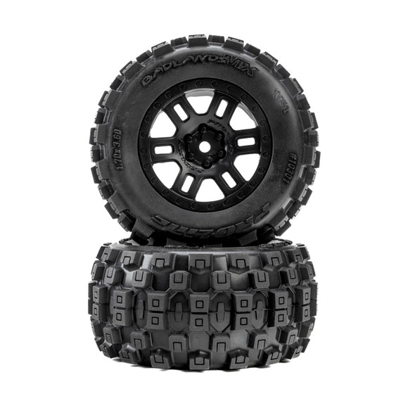 Pro-Line PRO1030110 Badlands F/R Tires MTD 12mm Black Wheels (2) for MINI KRATON