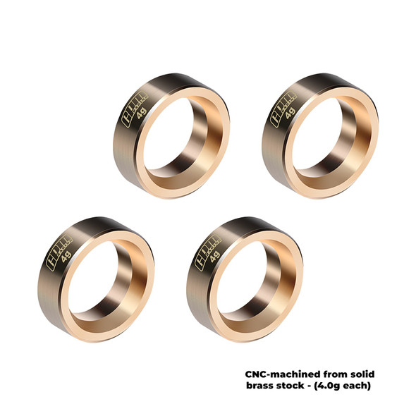GPM Brass Wheel Weights (4g) (4Pcs) for Axial 1/30 SCX30 Ford Bronco/Jeep Wrangler