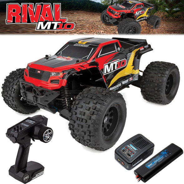 Associated 20518C 1/10 RIVAL MT10 Brushless 4WD Off-Road RTR V2 Monster Truck Lipo Combo