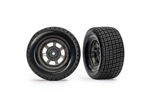 Traxxas 10474X Hoosier Rear Tires/Wheels w/ Foam Inserts (2) for Slash Modified