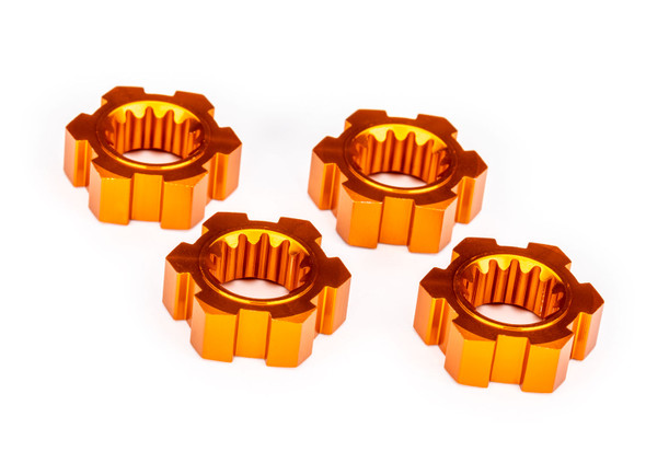 Traxxas 7756-ORNG Alum 24mm Splined Hex Wheel Hubs (4) Orange : Sand Car/X-Maxx/XRT