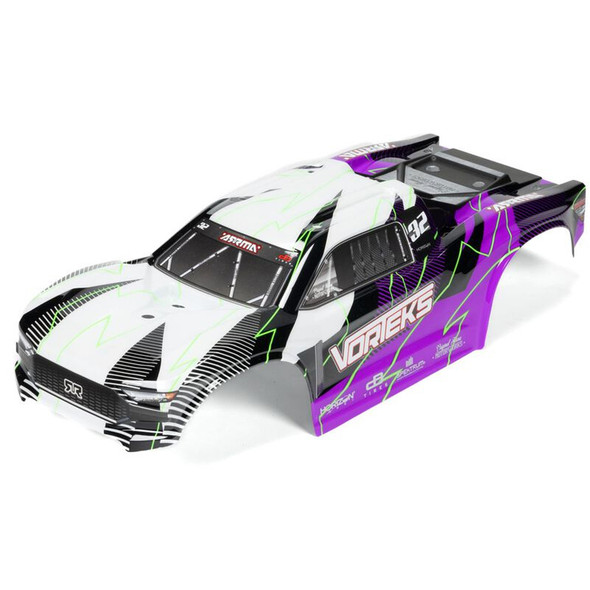 ARRMA ARA-1556 1/10 Clipless Painted Trimmed Body Purple w/ Decals: VORTEKS 2WD
