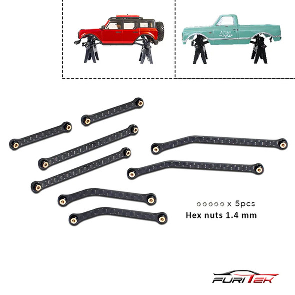 Furitek Carbon High Clearance Links Set for SCX24 Bronco & C-10 Jeep