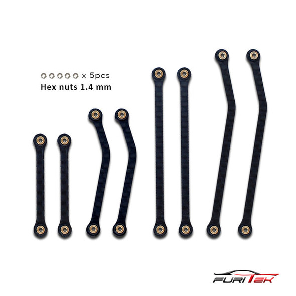 Furitek Carbon High Clearance Links Set for SCX24 Gladiator