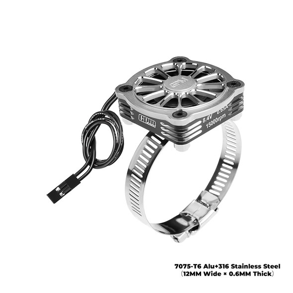 GPM Aluminum 40x40mm RC Cooling Fan Adjustable Silver for 40-56 Series Motor