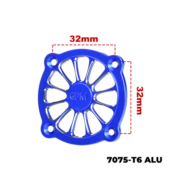 GPM Aluminum RC Cooling Fan Cover Blue 40x40mm (32mm Hole Spacing)
