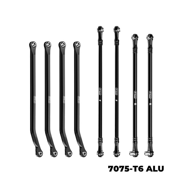 GPM Alum Upper & Lower Link Bar Set Black for Vanquish 1/10 H10 Optic Yokohama