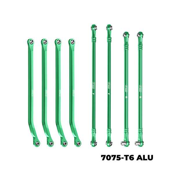 GPM Alum Upper & Lower Link Bar Set Green for Vanquish 1/10 H10 Optic Yokohama