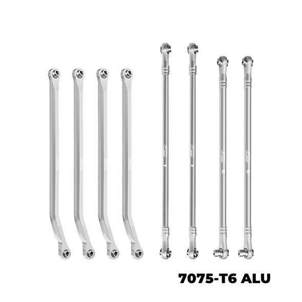 GPM Alum Upper & Lower Link Bar Set Silver for Vanquish 1/10 H10 Optic Yokohama