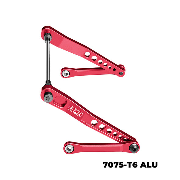 GPM Aluminum Rear Sway Bar Set Red for Vanquish 1/10 H10 Optic Yokohama