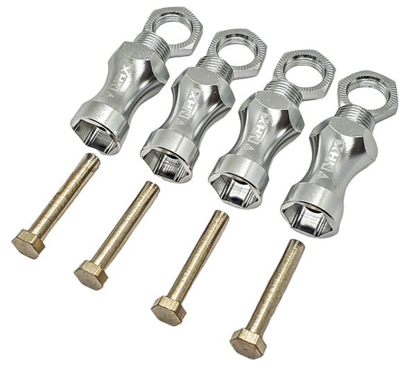 NHX RC Wheel Hex Adaptor 12mm to 17mm (4pc) 30mm Offset Extender - Silver