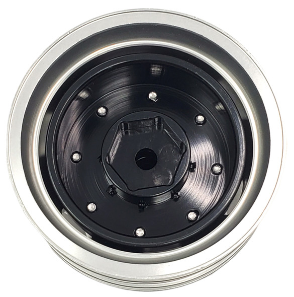 NHX RC Aluminum Front Wheel Rim Silver For 1/14 Tamiya Tractor Trucks (Hex Hubs)