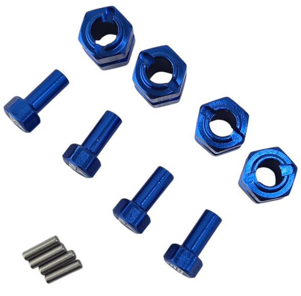 NHX RC Aluminum Wheel Hex Adaptor 7x12mm (13mm) for TRX-4M 1/18th Crawler Blue