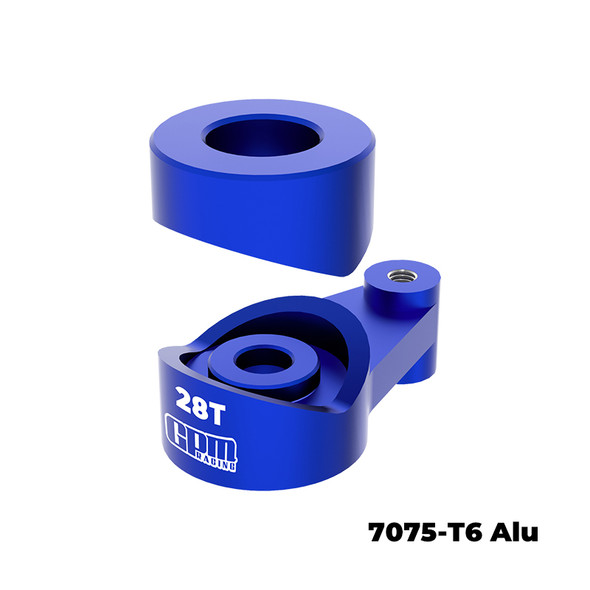 GPM Alum Steering Horn 28T Servo Saver Blue for AXIAL 1/30 SCX30 Ford Bronco