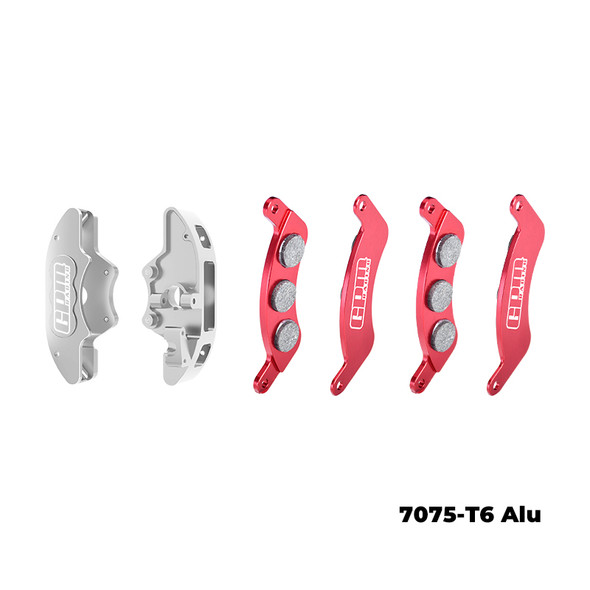 GPM Alum Front Brake Calipers & Brake Pads (Left & Right) Silver for 1/6 Sand Car