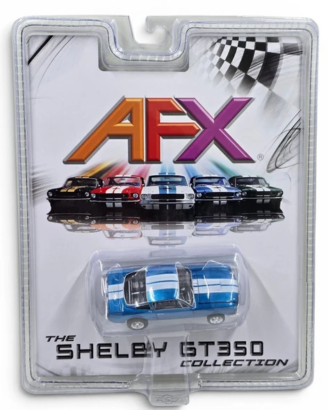 AFX 22149 1966 Shelby GT350R Ford Mustang Blue White Stripe HO Scale Slot Car