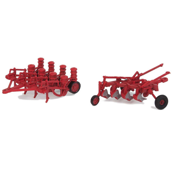 Walthers Farm Plow and Planter Red HO Scale