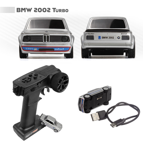 HPI 161401 1/64 Nano TTR 2WD BMW 2002 Turbo Touring Car Silver w/ Remote