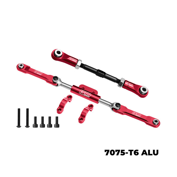 GPM Alum Servo Link & Front Steering Link Set Red for Vanquish 1/10 H10 Optic Yokohama