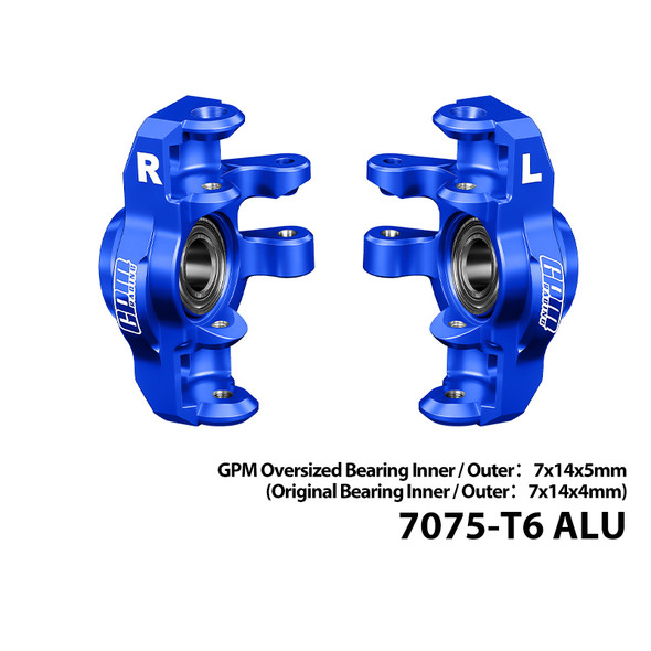 GPM Aluminum Front Hub / Steering Blocks Blue for ARRMA 1/16 Mini Kraton 3S