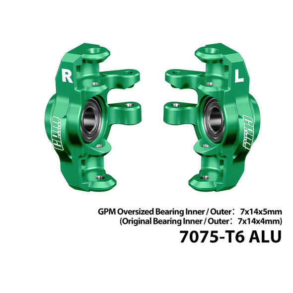 GPM Aluminum Front Hub / Steering Blocks Green for ARRMA 1/16 Mini Kraton 3S