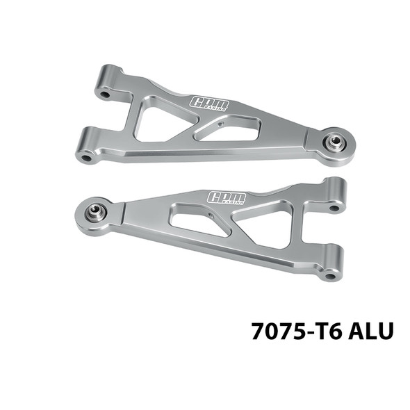 GPM Aluminum Front Lower Suspension Arms Silver for ARRMA 1/16 Mini Kraton
