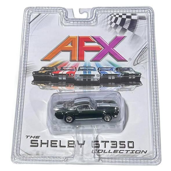 AFX 22150 1/64 Mega-G+ 1966 Shelby GT350 Green White Stripes HO Slot Car