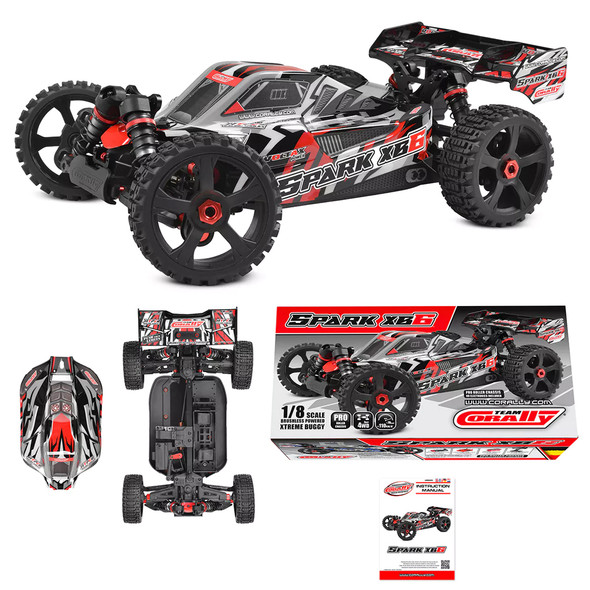 Corally C-00485-R 1/8 SPARK XB-6 - Roller 4WD Buggy Red - No Electronics