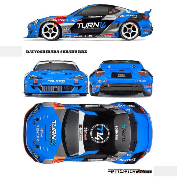 HPI 120096 1/10 Sport 3 Drift Car 4WD RTR Painted Dai Yoshihara Subaru BRZ Body