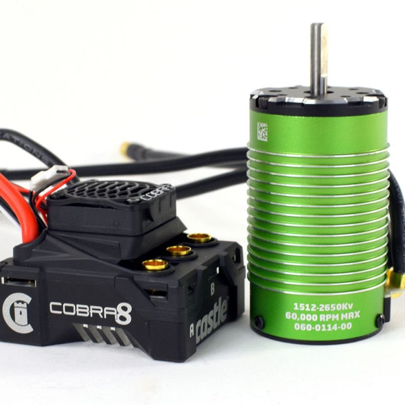 Castle Creations Cobra 8 25.2V ESC w/ 1512-2650Kv V2 Sensored Motor Combo 010-0172-05