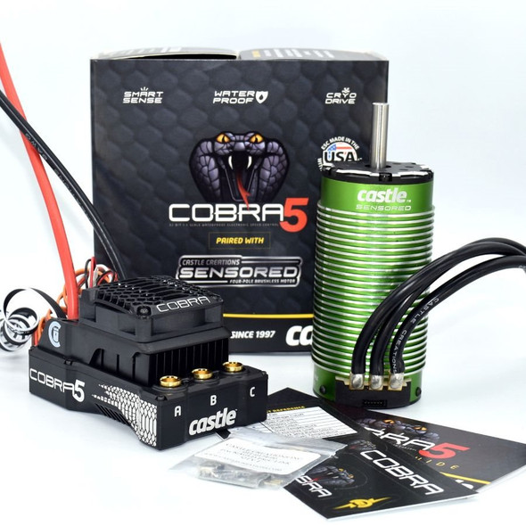 Castle Creations Cobra 5 ESC 8S Max 33.6V, 20A Peak BEC w/ 2028-800kv Sensored Motor 010-0179-01