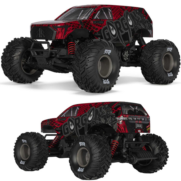ARRMA ARA3530T2 1/10 GORGON 223S 2WD RTR Brushless Monster Truck, Red/Black