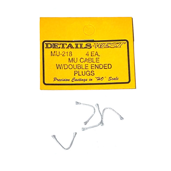 Details West MU-218 MU Cables - Double Plugs (4) HO Scale