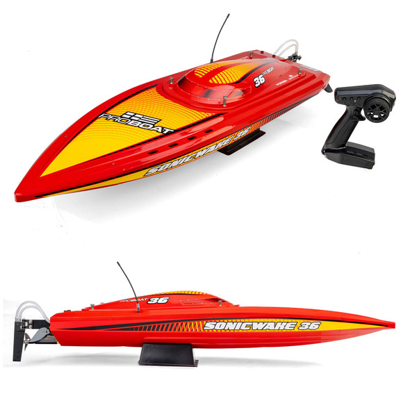Pro Boat PRB-2171T2 Sonicwake 36" V3 Self-Righting V-Hull Boat RTR, Red