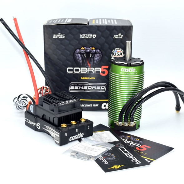 Castle Creations Cobra 5 ESC 8S Max 33.6V, 20A Peak BEC w/ 2028-1100kv Sensored Motor 010-0179-02