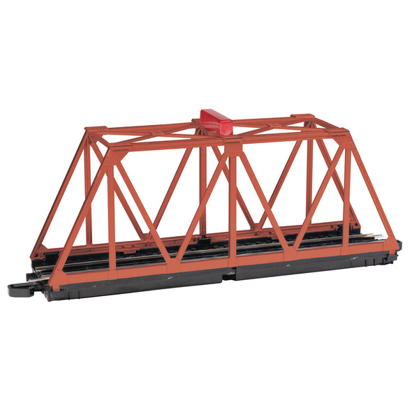 Bachmann 44479 E-Z Track Truss Bridge with Blinking Light Oxide Red HO Scale