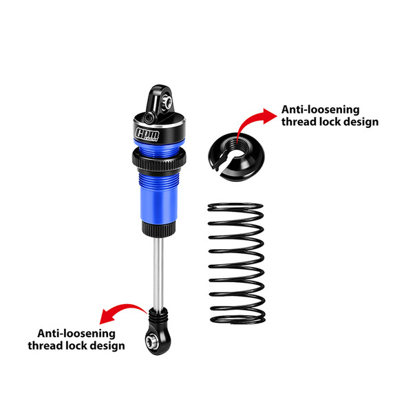 GPM Aluminum Front Shock Absorbers 62mm Blue for ARRMA 1/16 Mini Kraton 3S