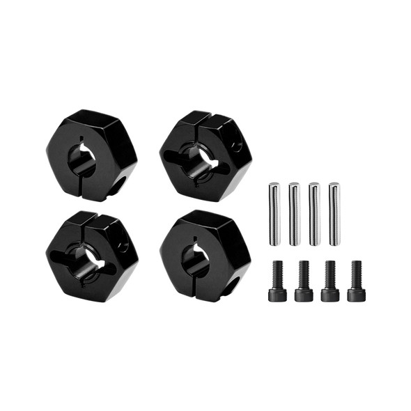 GPM Aluminum Front & Rear Clamp Type Wheel Hub 12mm Black for 1/16 Mini Slash