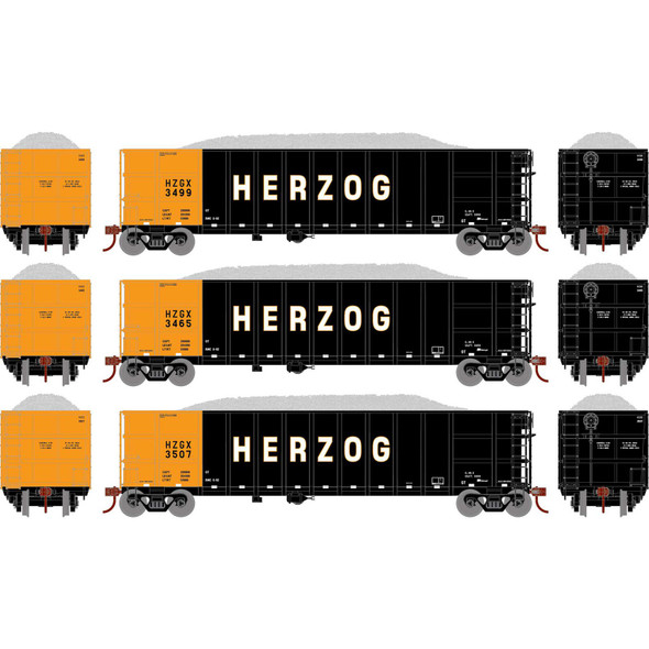 Athearn ATH3879 Thrall High-Side Gondola w/ Load - HZGX #3 (3-Pack) N Scale