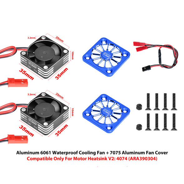 GPM High Speed 35x10mm Cooling Fan 20000 RPM Blue for ARRMA 1/7 Talion / Kraton