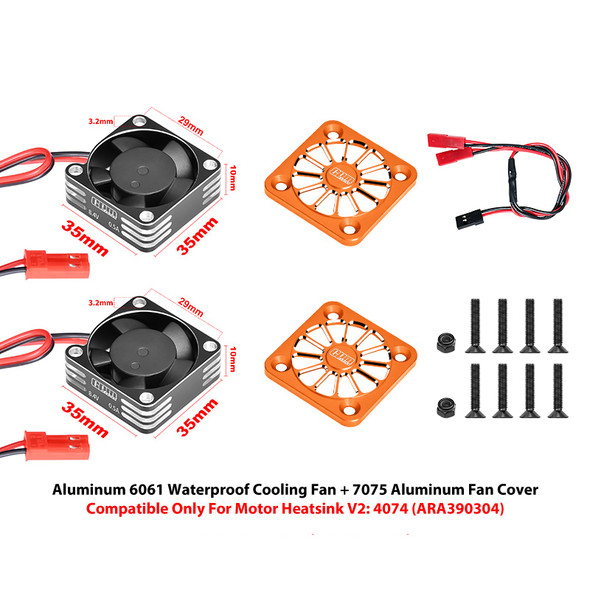 GPM High Speed 35x10mm Cooling Fan 20000 RPM Orange for ARRMA 1/7 Talion / Kraton