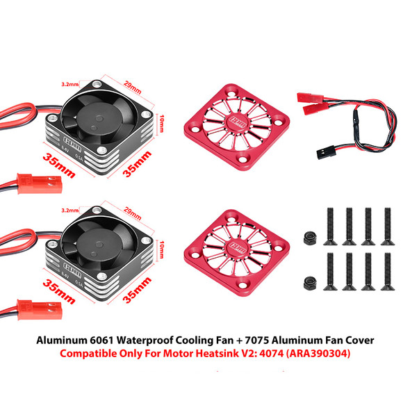 GPM High Speed 35x10mm Cooling Fan 20000 RPM Red for ARRMA 1/7 Talion / Kraton