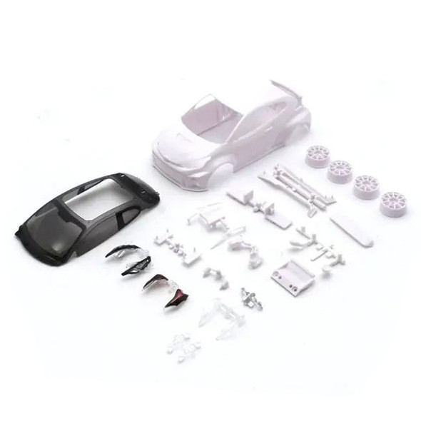 Kyosho MZN230 Toyota GRMN Yaris Rally Package Unpainted White Body Set w/Rim for Mini-Z AWD