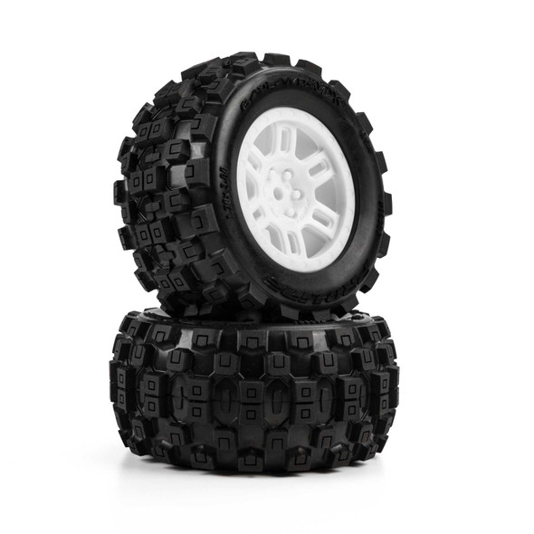 Pro-Line PRO1030113 1/16 Badlands MX F/R Tires/White Wheels (2) for MINI KRATON