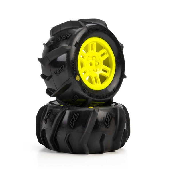 Pro-Line PRO1031212 1/16 Dumont F/R Paddle Tires/Wheels Yellow (2): MINI KRATON