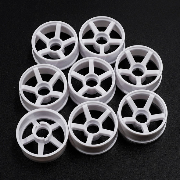 Yeah Racing WL-0184WT Plastic Narrow Rim RWD Set 8.5 x 20mm (Offset 0 +1 +1.5 +2) White for 1/28 Mini-Z