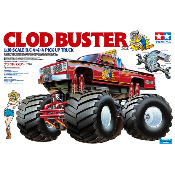 Tamiya 58762 1/10 RC Clod Buster 4X4X4 2026 Pick-Up Truck Kit