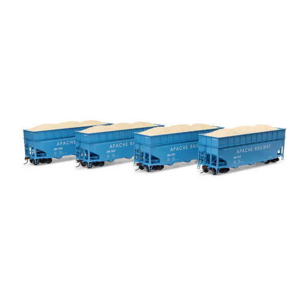 Athearn ATH-1292 40' Wood Chip Hopper w/ Load (4) - Apache Railway HO Scale