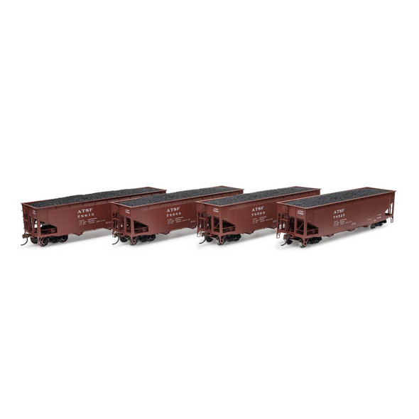 Athearn ATH33078 40' Offset Coal Hopper w/ Load (4) - Santa Fe #1 HO Scale