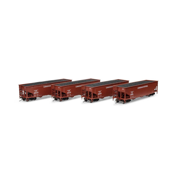 Athearn ATH33085 40' Offset Coal Hopper w/ Load (4) - Canadian National #2 HO Scale